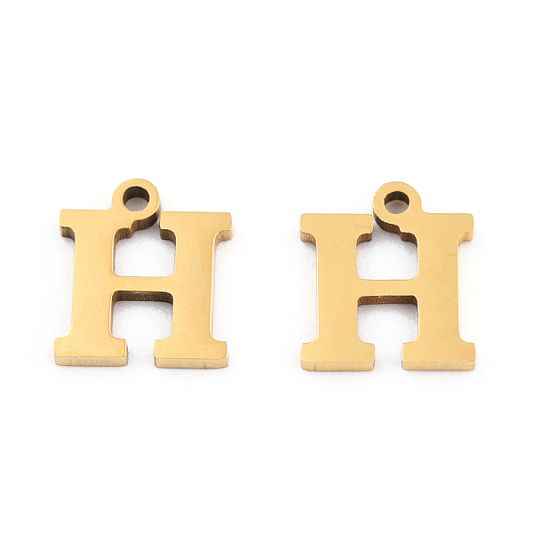 

PandaHall 201 Stainless Steel Charms, Alphabet, Letter.H, 8.5x7.5x1mm, Hole: 1mm 201 Stainless Steel Letter H