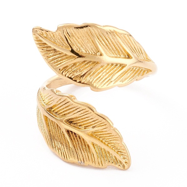 

PandaHall Ion Plating(IP) Unisex 304 Stainless Steel Finger Rings, Adjustable Rings, Leaf, Golden, 3mm, Inner Diameter: 17.3mm 304 Stainless...