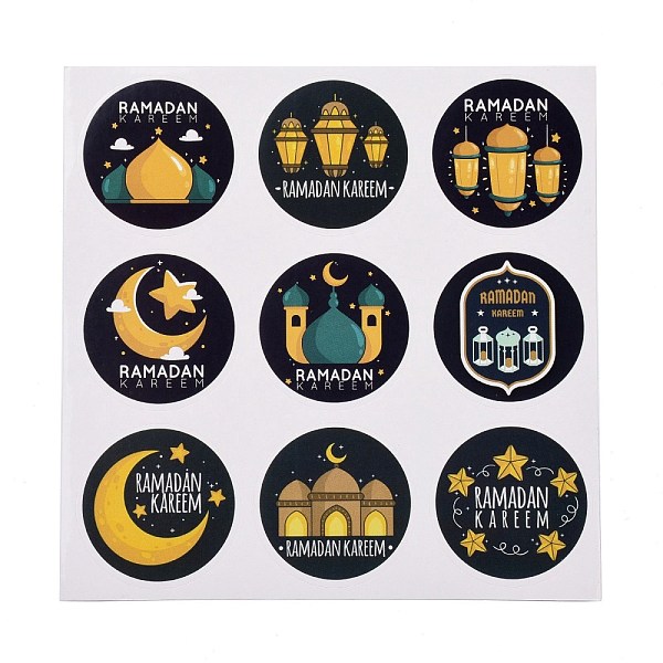 

PandaHall Lesser Bairam Theme Paper Stickers, Self Adhesive Round Sticker Labels, for Envelopes, Bubble Mailers and Bags, Castle Pattern...
