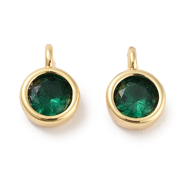 

PandaHall Brass Micro Pave Cubic Zirconia Charms, Flat Round, Real 18K Gold Plated, Green, 9x6x3.5mm, Hole: 2mm Brass+Cubic Zirconia Flat...