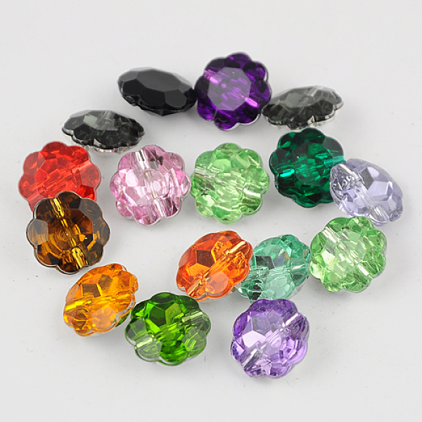 

PandaHall Taiwan Acrylic Rhinestone Buttons, Faceted, 1-Hole, Flower, Mixed Color, 13x6mm, Hole: 1mm Acrylic Rhinestone Flower Multicolor