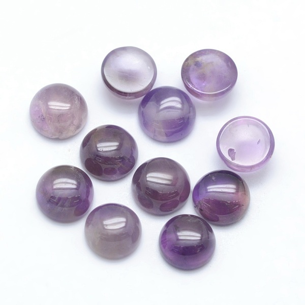 

PandaHall Natural Amethyst Cabochons, Half Round, 6x3~3.5mm Amethyst Half Round