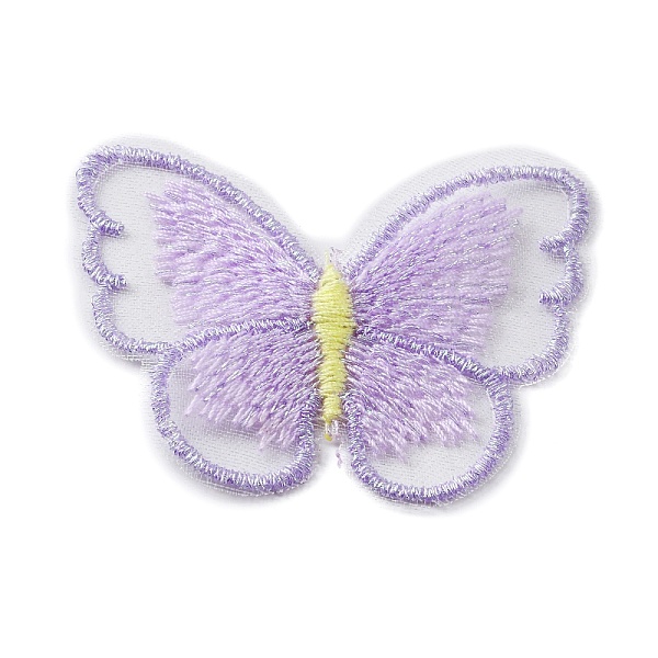 

PandaHall Sew on Computerized Embroidery Polyester Clothing Patches, Appliques, Butterfly, Lilac, 47x58x1.5mm Polyester Butterfly Purple