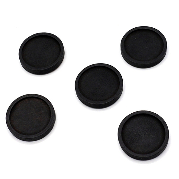 

PandaHall Natural Wood Cabochon Settings, Flat Round, Black, Inner Diameter: 25mm Wood Flat Round Black