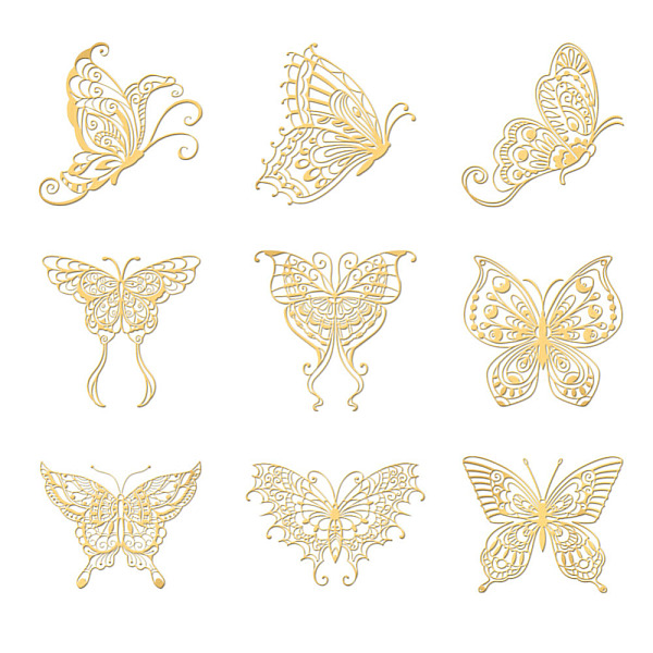 

PandaHall Nickel Decoration Stickers, Metal Resin Filler, Epoxy Resin & UV Resin Craft Filling Material, Golden, Butterfly, 40x40mm...