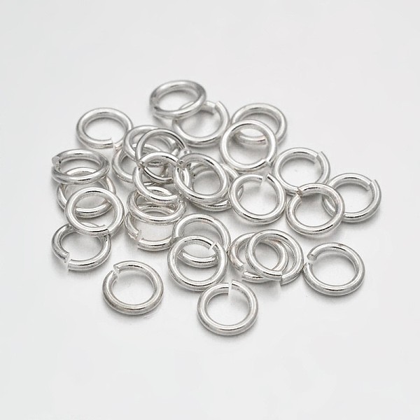 

PandaHall Brass Open Jump Rings, Silver Color Plated, 20 Gauge, 5x0.8mm, Inner Diameter: 3.4mm, about 2125pcs/100g Brass