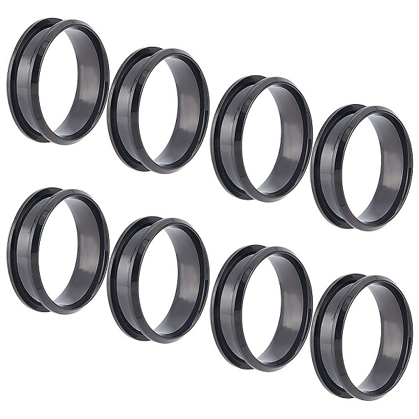 

PandaHall UNICRAFTALE 10Pcs Gunmetal Blank Core Ring Size 11 Stainless Steel Grooved Finger Ring for Inlay Round Empty Ring Blanks with...