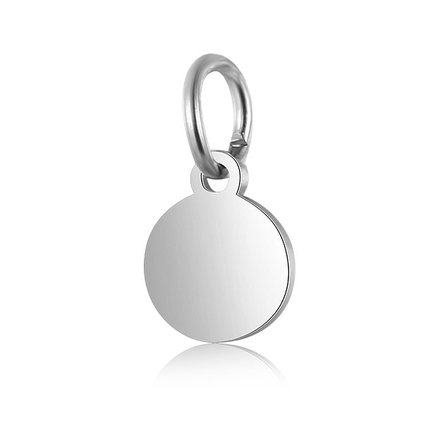 

PandaHall 201 Stainless Steel Pendants, Flat Round, Stamping Blank Tag, Stainless Steel Color, 11.5x10x1mm, Hole: 3.5mm 201 Stainless Steel...