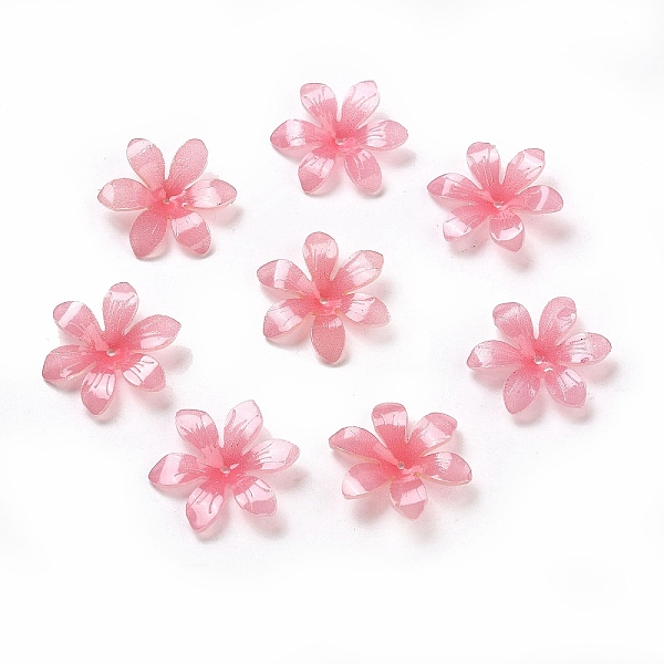 

PandaHall Acrylic Bead Caps, with Heat shrinkable piece, Flower, 23x20.5x4mm, Hole: 1.2mm Acrylic Flower