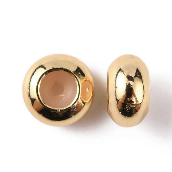 

PandaHall Brass Beads, with Silicone inside, Slider Beads, Stopper Beads, Long-Lasting Plated, Rondelle, Real 14K Gold Plated, 7.5x4mm, Hole...