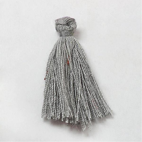 

PandaHall Handmade Polycotton(Polyester Cotton) Tassel Decorations, Pendant Decorations, Light Grey, 29~35mm Polycotton Gray