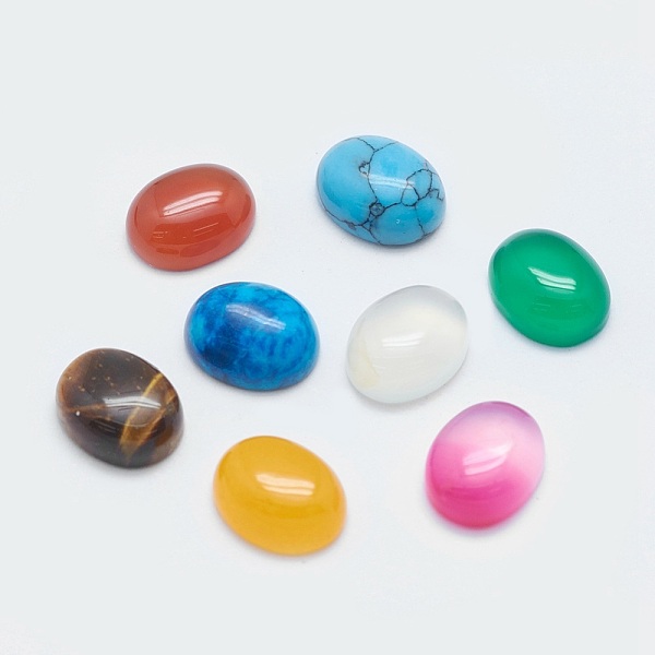 

PandaHall Natural & Synthetic Mixed Stone Cabochons, Oval, 10x8x4mm Mixed Stone Oval