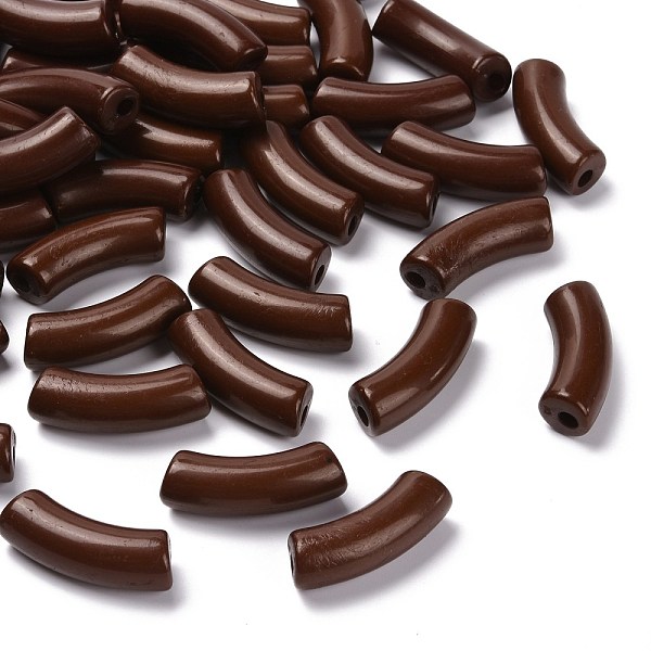 

PandaHall Opaque Acrylic Beads, Curved Tube, Coconut Brown, 34.5x13x11mm, Hole: 3.5mm Acrylic Tube