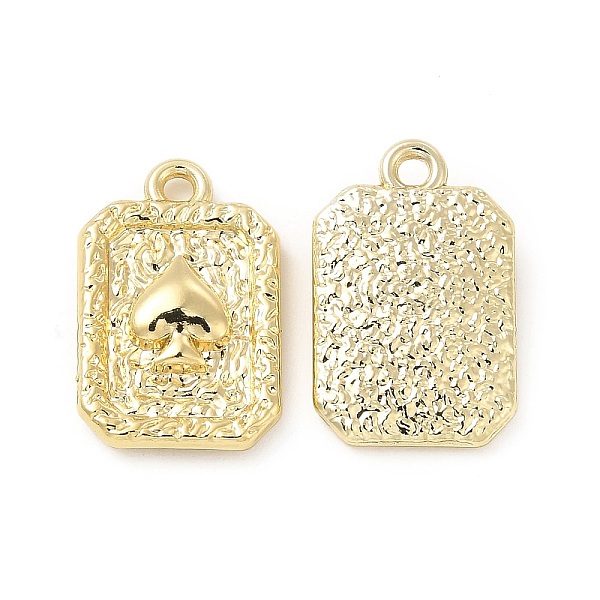 

PandaHall Rack Plating Alloy Pendants, Cadmium Free & Lead Free, Rectangle Charms with Spade Sign, Light Gold, 17.5x11x3mm, Hole: 1.5mm...