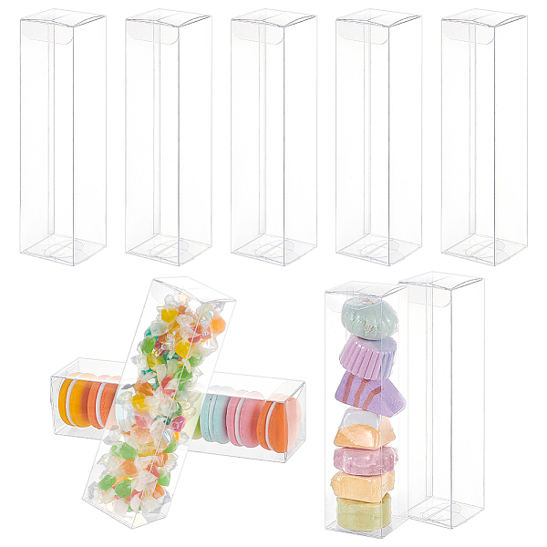 

PandaHall BENECREAT 20PCS Clear Favor Boxes 1.95x1.95x7.87 Inch, Rectangle Wedding Favour Boxes PVC Transparent Gift Boxes for Cupcakes...