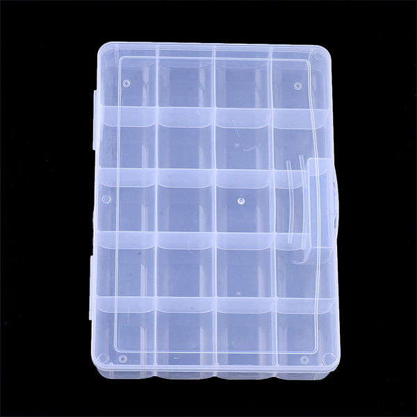 

PandaHall Plastic Bead Storage Containers, 20 Compartments, Rectangle, Clear, 27x19x4.5cm, Compartment: 52x45mm Plastic Rectangle Clear