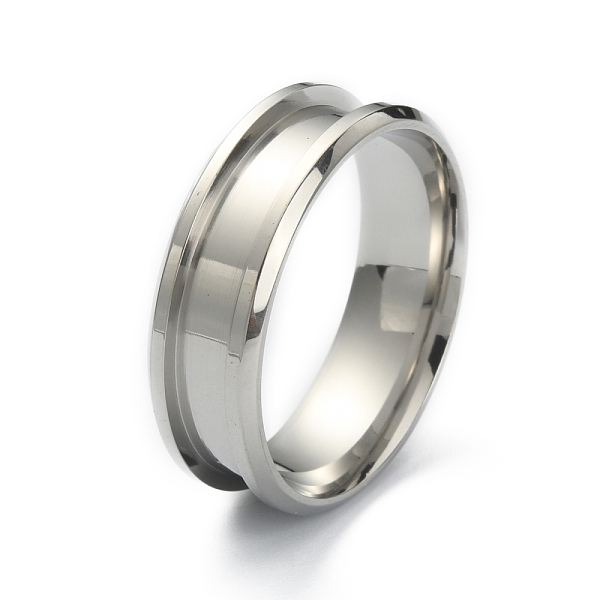 

PandaHall 201 Stainless Steel Grooved Finger Ring Settings, Ring Core Blank, for Inlay Ring Jewelry Making, Stainless Steel Color, US Size...