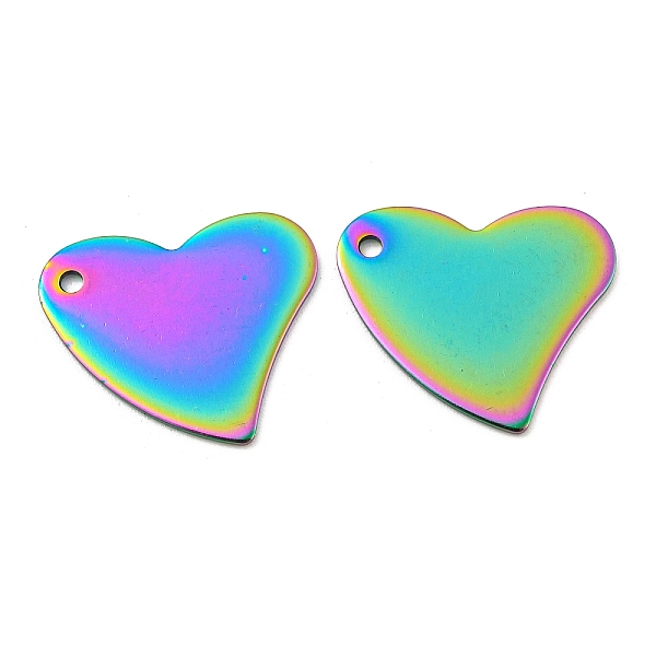 

PandaHall Ion Plating(IP) 304 Stainless Steel Stamping Blank Tag Pendants, Heart, Rainbow Color, 18x17x0.8mm, Hole: 1.5mm 304 Stainless...