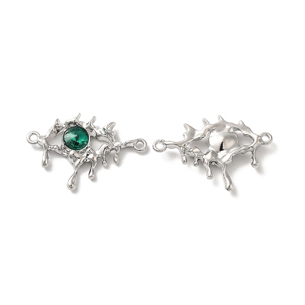 

PandaHall Alloy Connector Charms, Melting Eye Links with Glass, Lead Free & Cadmium Free, Platinum, Green, 21x30.5x4mm, Hole: 1.6mm...