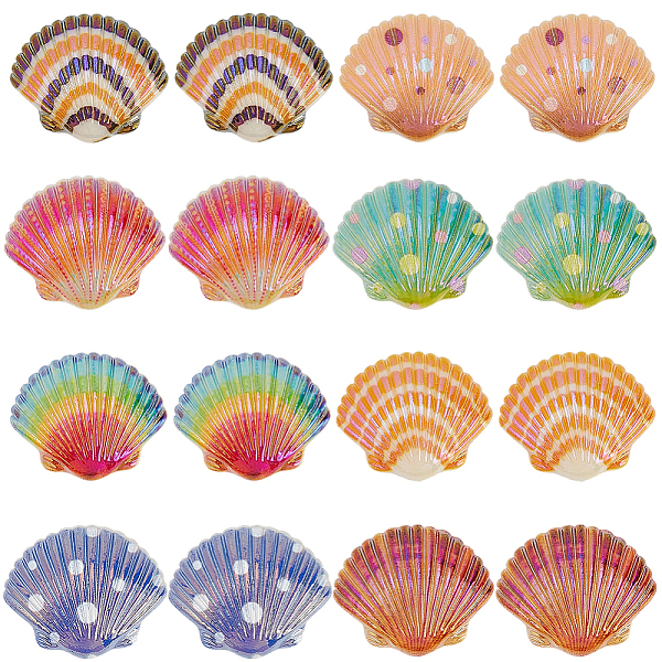 48個8色不透明樹脂カボション