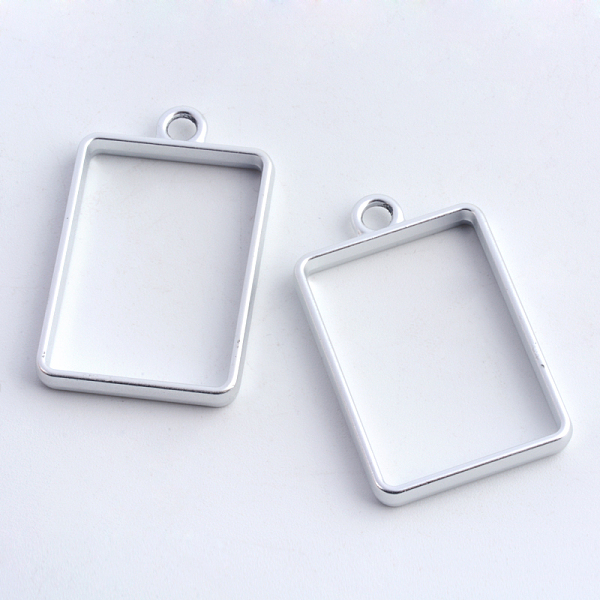 

PandaHall Rack Plating Alloy Rectangle Open Back Bezel Pendants, For DIY UV Resin, Epoxy Resin, Pressed Flower Jewelry, Hollow, Cadmium Free...