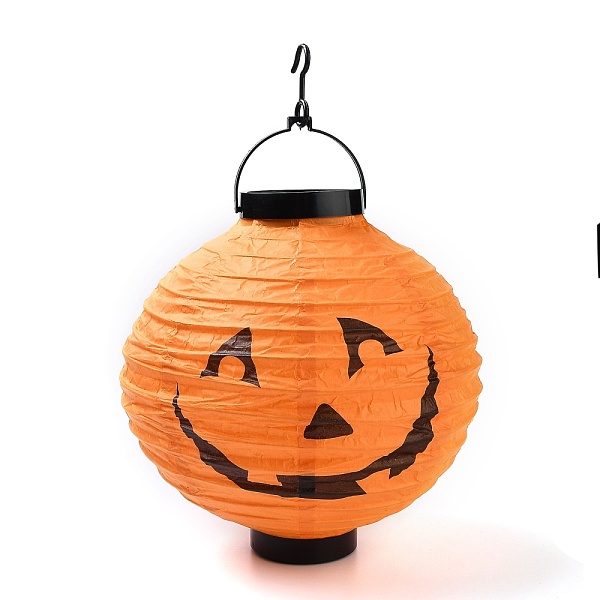 

PandaHall Halloween Paper Lantern, with Plastic Holder & Hook, for Party Decoration, Orange, Pumpkin Pattern, 285x205x26mm Plastic Pumpkin...