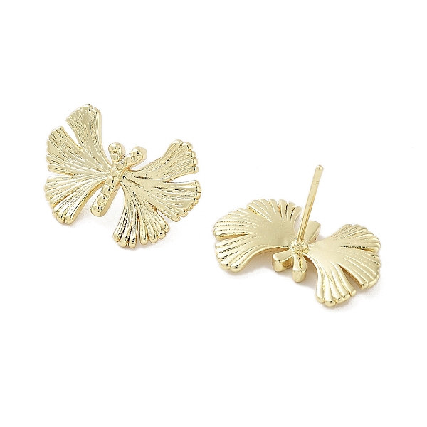 

PandaHall Rack Plating Brass Stud Earring, Cadmium Free & Lead Free, Long-Lasting Plated, Leaf, Real 18K Gold Plated, 14.5x21mm Brass Leaf