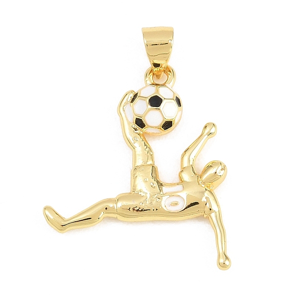 Colgantes de latón con microincrustaciones de circonitas cúbicas y forma de balón de fútbol.