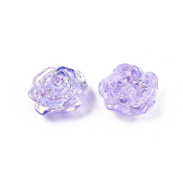 

PandaHall Transparent ABS Plastic Beads, Half Drilled, Flower, Lilac, 15x16x6.5mm, Hole: 1.2mm ABS Plastic Flower Purple
