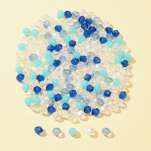 

PandaHall 20G Transparent Acrylic Beads Sets, Faceted, Round, Mixed Color, 6mm, Hole: 1.3~1.5mm Acrylic Round Multicolor