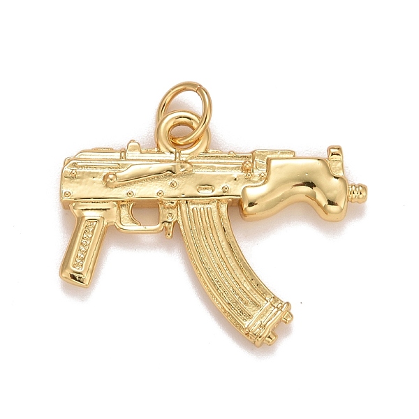 

PandaHall Rack Plating Brass Pendants, with Jump Rings, Long-Lasting Plated, Lead Free & Cadmium Free & Nickel Free, Gun, Real 18K Gold...