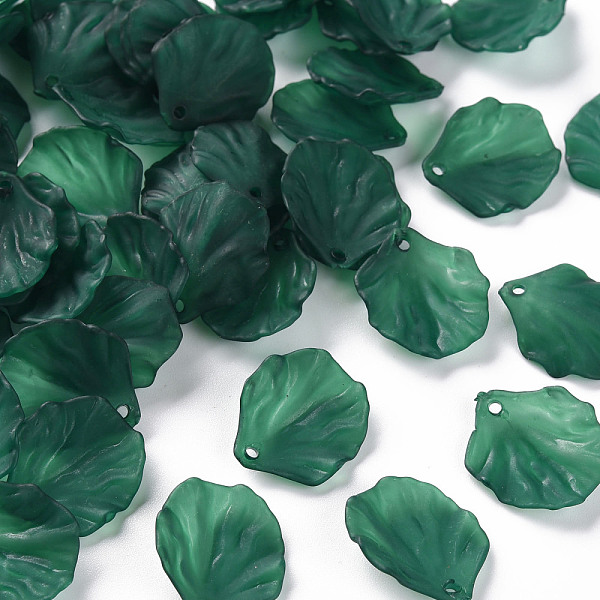 

PandaHall Transparent Frosted Acrylic Pendants, Petaline, Dark Green, 19.5x16.5x4mm, Hole: 1.5mm Acrylic Petaline
