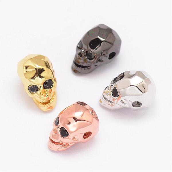 

PandaHall Brass Micro Pave Cubic Zirconia Beads, Skull, Lead Free & Nickel Free & Cadmium Free, Mixed Color, 13x8x9.5mm, Hole: 2mm..., Black