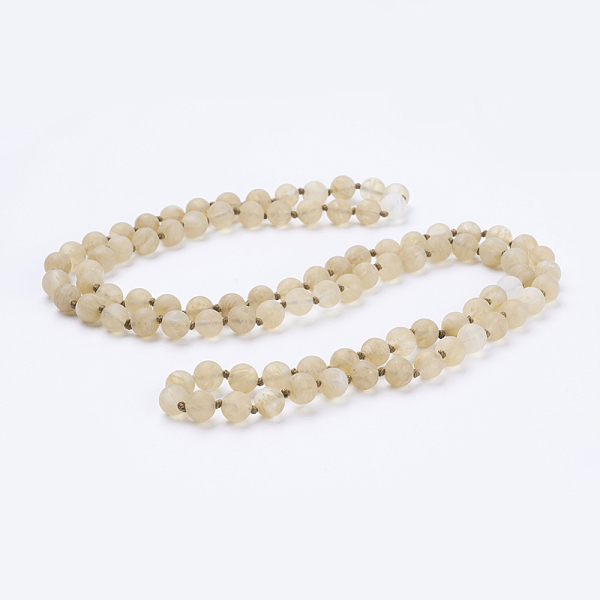 

PandaHall Watermelon Stone Glass Beaded Necklaces, Frosted, Round, 36 inch(91.44cm) Watermelon Stone