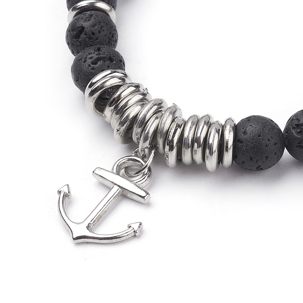 Natürliche Lava Rock Charm Armbänder