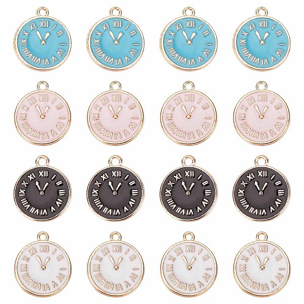 

PandaHall SUNNYCLUE 1 Box 40Pcs 4 Colors Clock Charms Bulk Clock Charm Chrismas New Year Charms Time Watch Charms for jewellery Making Charm..., Multicolor