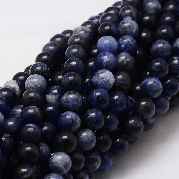 

PandaHall Natural Sodalite Round Beads Strands, 6mm, Hole: 1mm, about 62pcs/strand, 15.7 inch Sodalite Round