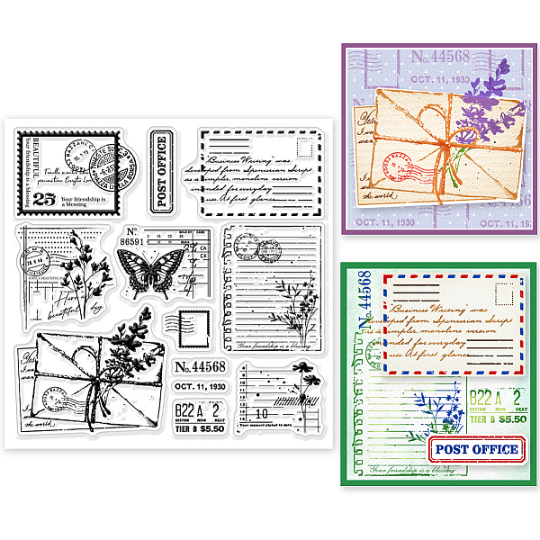 

PandaHall PVC Plastic Stamps, for DIY Scrapbooking, Photo Album Decorative, Cards Making, Stamp Sheets, Film Frame, Envelope, 15x15cm...