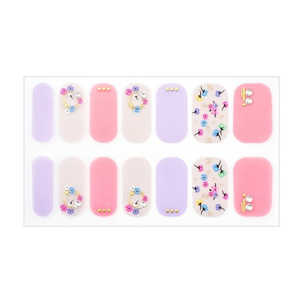 

PandaHall Full Cover Nail Stickers, 3D Nail Decals, Self-Adhesive, with Glass & Rhinestone & Plastic, for Nail Tips Decorations, Pink...