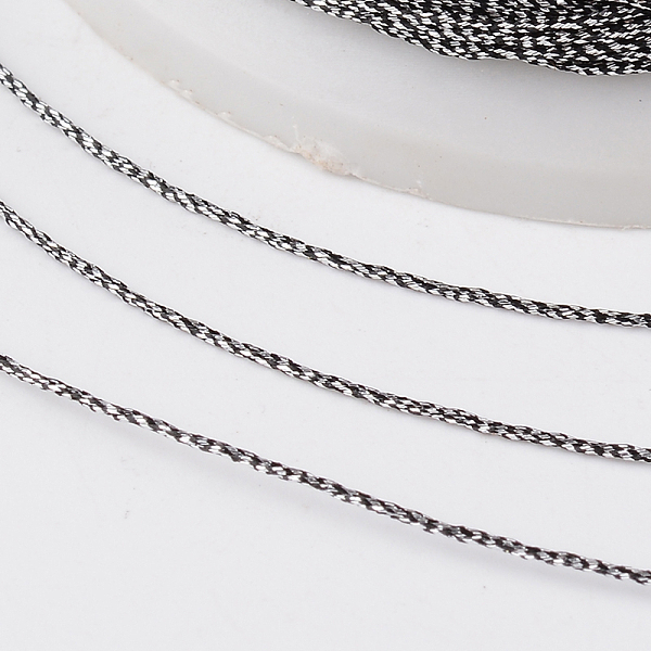 

PandaHall Round Metallic Thread, Embroidery Thread, 6-Ply, Gray, 0.6mm, about 546.8 yards(500m)/roll Fibre Gray