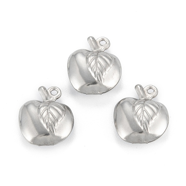 

PandaHall 316 Surgical Stainless Steel Charms, Apple, Stainless Steel Color, 13.5x11x5mm, Hole: 1mm 316 Surgical Stainless Steel Fruit
