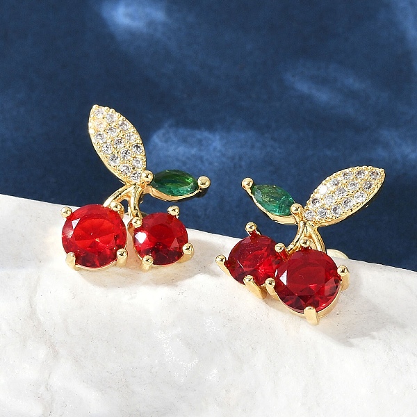 Aretes de latón con circonitas cúbicas pavé para mujer