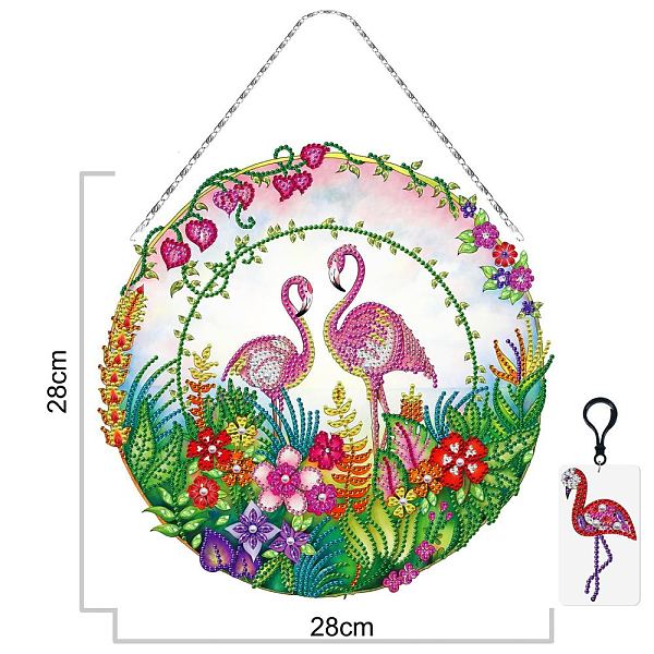 

PandaHall DIY Plastic Hanging Sign Diamond Painting Kit, for Home Decorations, Circle, Flamingo Pattern, 280x280mm Plastic Flamingo Shape..., Multicolor