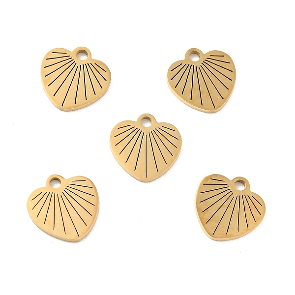

PandaHall 201 Stainless Steel Pendants, Heart, Golden, 9.5x9.5x1mm, Hole: 1.4mm 201 Stainless Steel Heart