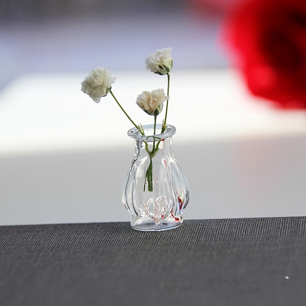 

PandaHall Glass Vase Ornaments, Micro Landscape Home Dollhouse Accessories, Pretending Prop Decorations, Clear, 22x18mm Glass Vase Clear