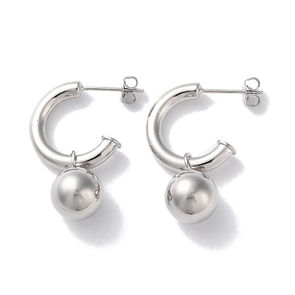 

PandaHall Rack Plated Brass Studs Earring, Long-Lasting Plated, Lead Free & Cadmium Free, Platinum, 29x10mm Brass Others