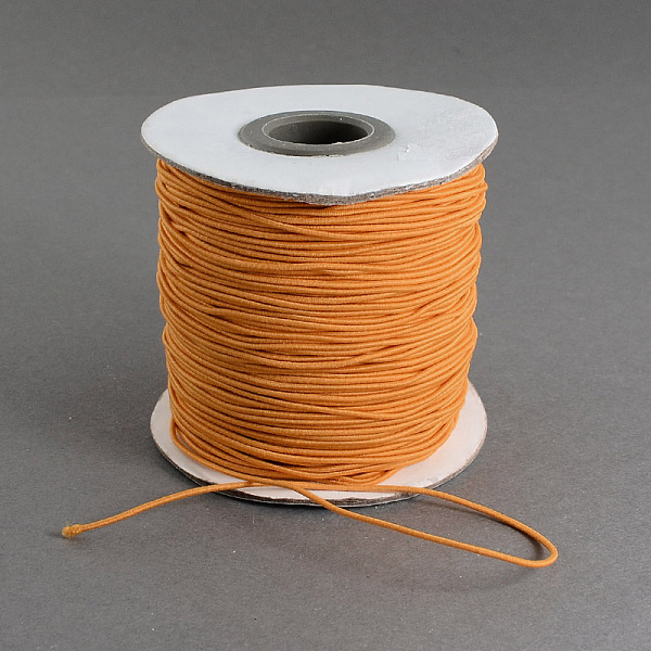

PandaHall Round Elastic Cord, with Nylon Outside and Rubber Inside, Dark Orange, 2mm, about 43.74 yards(40m)/roll Elastic Fibre Round Orange
