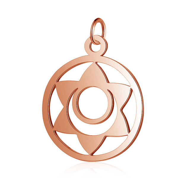 

PandaHall 304 Stainless Steel Pendants, Chakra, Svadhishthana, Flat Round with Flower, Rose Gold, 22.5x19x1mm, Hole: 3mm 304 Stainless Steel...