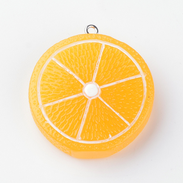 

PandaHall Resin Pendants, with Iron Findings, Lemon, Gold, 37~38x33~34x9~10mm, Hole: 2mm Iron+Resin Fruit Gold