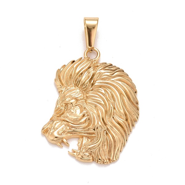 

PandaHall Ion Plating(IP) 304 Stainless Steel Pendants, Textured, Constellation/Zodiac Sign, Leo, 39x30x3.1mm, Hole: 10x4.5mm 304 Stainless...